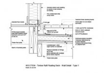 Timber Raft Floating Deck - wall Detail - Type 1